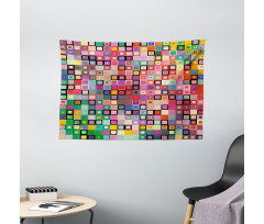 Modern Colored Design Wide Tapestry