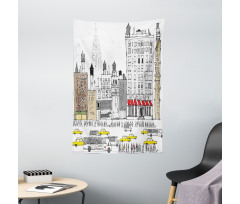 Busy City Traffic Jam Tapestry