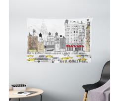 Busy City Traffic Jam Wide Tapestry