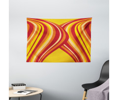 Wavy Stripes Abstract Wide Tapestry