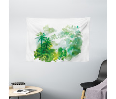 Watercolor Forest Image Wide Tapestry
