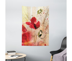 Retro Floral Design Tapestry