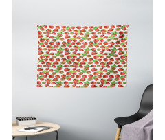 Watercolored Fruits Wide Tapestry