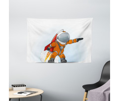 Astronaut Galaxy Journey Wide Tapestry