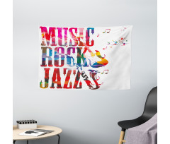 Rock Jazz Lettering Wide Tapestry