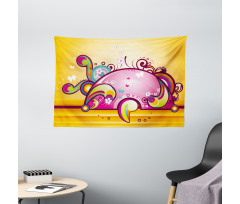 Spiral Vibrant Shapes Line Wide Tapestry