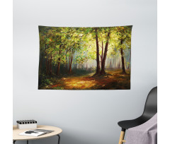 Spring Woodland Trees Wide Tapestry