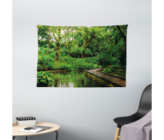 Wild Exotic Forest Pier Wide Tapestry