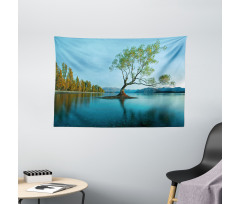 Tree Lake Nature Themed Wide Tapestry