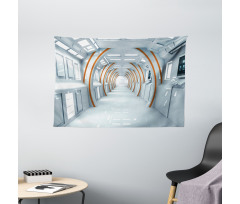 Spaceship Hallway Wide Tapestry