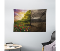 Life and Death Theme Wide Tapestry