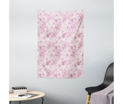 Retro Flowers Soft Tones Tapestry