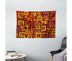 Colorful Trippy Square Wide Tapestry