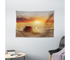 Meditation Yoga Candle Wide Tapestry