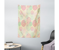 Flowers Polka Dots Tapestry