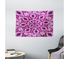 Lace Trippy Flowers Leaf Wide Tapestry