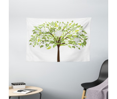 Summer Tree Blossoms Wide Tapestry