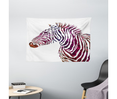 Ornamental Zebra Profile Wide Tapestry