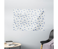 Flourishing Summer Roses Wide Tapestry