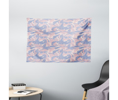 Palm Leaves Soft Tones Wide Tapestry