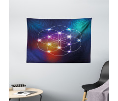 Circles Grid Esoteric Wide Tapestry