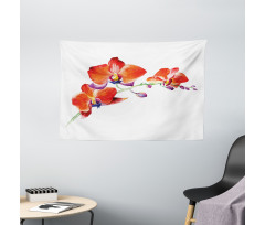 Orchid Branch Blooms Wide Tapestry