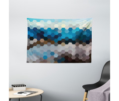 Geometric Puzzle Blurry Wide Tapestry