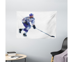 Hockey Player Triangles Wide Tapestry