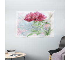 Peony Blossoms Growth Wide Tapestry