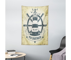 Ship Helm Wheel Retro Tapestry