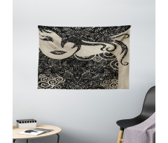 Woman with Cool Posing Wide Tapestry