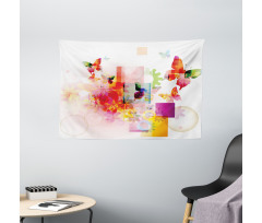 Natural Flowers Wide Tapestry