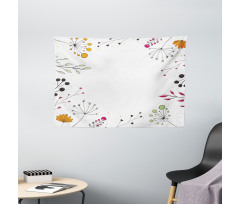 Geometric Flowers Floral Wide Tapestry
