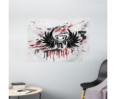 Comic Dead Skull Face Wide Tapestry