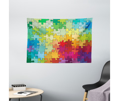 Colored Hobby Puzzle Wide Tapestry