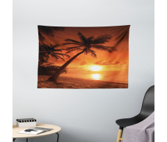 Twilight Coconut Palms Wide Tapestry