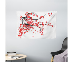 Japanese Spring Blooms Wide Tapestry