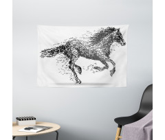 Animal Sketchy Horse Wide Tapestry