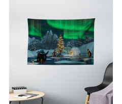 Penguins on Lake Wide Tapestry