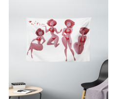 Woman in Swimwear Graphic Wide Tapestry