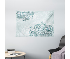 Shabby Plant Petals Swirl Wide Tapestry