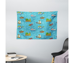 Cartoon Style Toy Wide Tapestry