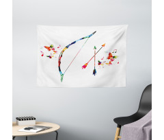 Abstract Bow and Arrow Wide Tapestry