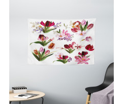 Composition of Flowers Wide Tapestry