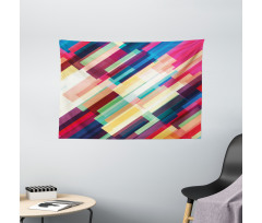 Geometric Color Lines Wide Tapestry