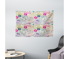 Passport Stamps Cities Wide Tapestry