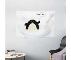 Penguin on Ice Need Help Wide Tapestry