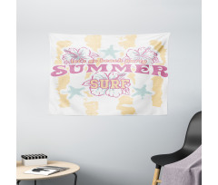 Flowers Surf and Summer Wide Tapestry