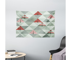 Illustration of Triangles Wide Tapestry
