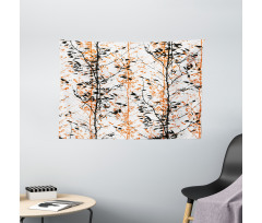 Tree Silhouettes Artwork Wide Tapestry